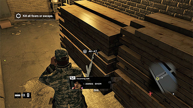 In the fixer HQ, you can find a Kalashnikov rifle, among others - Mission 7 (Not the Pizza Guy) | Main missions - Act I - Main missions - Act I - Watch Dogs Game Guide