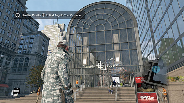 The building with the person that you are looking for, inside - Mission 8 (A Wrench in the Works) | Main missions - Act I - Main missions - Act I - Watch Dogs Game Guide