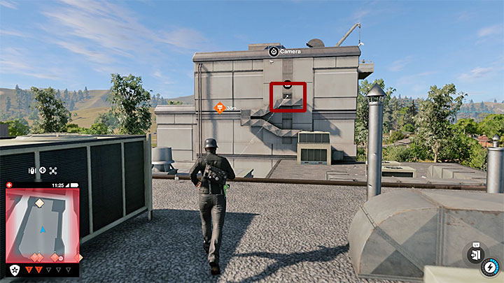 Use two ladders to reach the lower roof - Paint Job (graffiti mission) | Side Operations - Side Operations - Watch Dogs 2 Game Guide