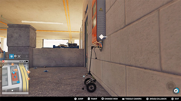After the jumper reaches the first level of the parking lot, start heading to the upper levels by using the staircase - Paint Job (graffiti mission) | Side Operations - Side Operations - Watch Dogs 2 Game Guide