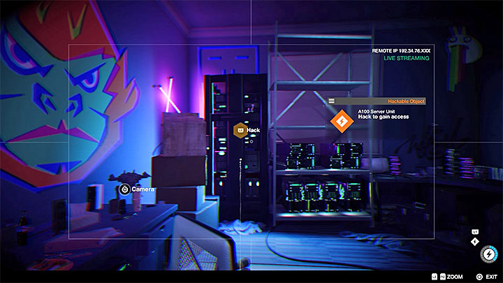 A successful hack will show you the view from one of the cameras inside the building - The Name Game (phone booths hacks mission) | Side Operations - Side Operations - Watch Dogs 2 Game Guide