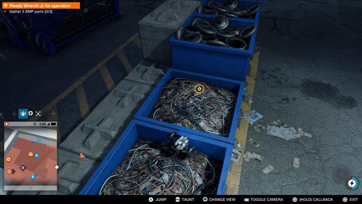 Once you get rid of most of the guards, use the jumper and proceed to obtaining replacement parts - Robot Wars | Main Operations - Main Operations - Watch Dogs 2 Game Guide