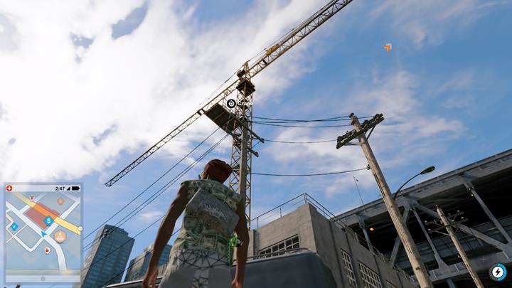 Use the crane to get to the billboard. - Power to the Sheeple | Main Operations - Main Operations - Watch Dogs 2 Game Guide