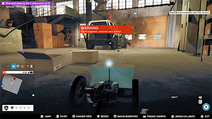 Items can be destroyed safely by using Jumper or Quadcopter - Online missions description - Side Operations - Watch Dogs 2 Game Guide