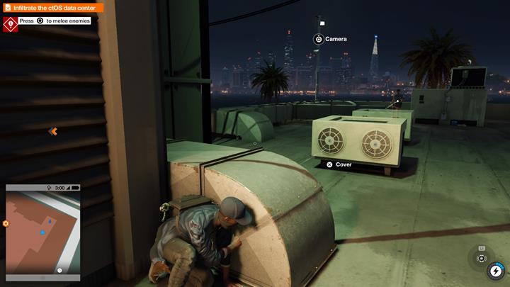 Hide behind the ventilation shafts, and then stun the enemy - Prologue, Walk in the Park | Main Operations - Main Operations - Watch Dogs 2 Game Guide