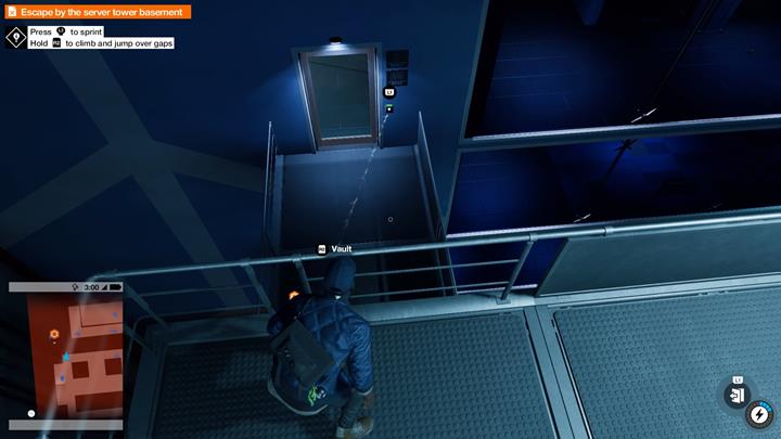 It is not worth it to engage enemies - better avoid confrontations and jump down to the lower levels - Prologue, Walk in the Park | Main Operations - Main Operations - Watch Dogs 2 Game Guide