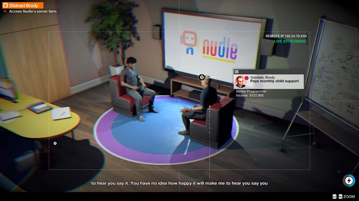 Help Horatio in the interview - activate the toy, the phone, and the loudspeaker in the room, and then use the light switch. - Limp Nudle | Main Operations - Main Operations - Watch Dogs 2 Game Guide