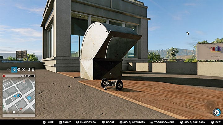 After you reach the roof, find the small vent shown in the picture above, and jump into it with the jumper - Research points - map, locations 1-61 - Collectibles - Watch Dogs 2 Game Guide