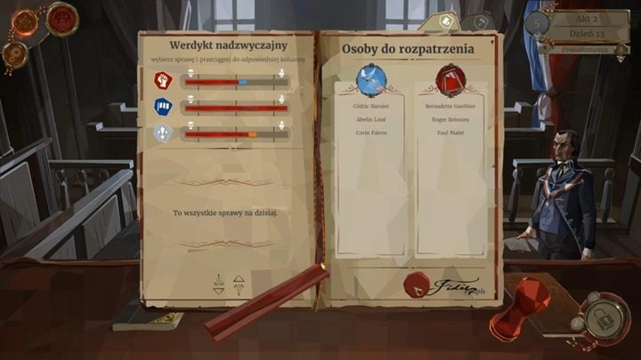 As usual, use the fast judgment in your favor to improve relations with some factions - Day 13 - Quick judgments and intrigue against Robespierre - Act 2 - Egalite - We. The Revolution Guide