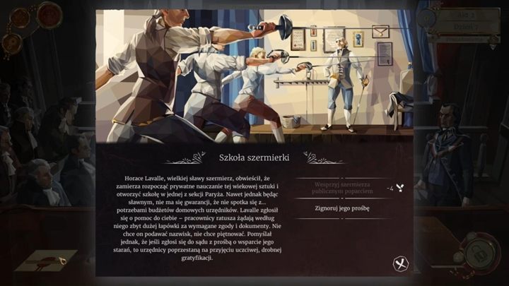 Before the trial starts, read the letter from Horace Lavalle, a famous swordsman - Day 7 - Alain Bras, a coachman - Act 2 - Egalite - We. The Revolution Guide