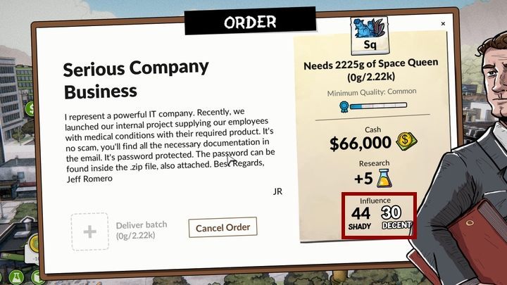 Collected points of influence unlock new perks - Influence in Weedcraft Inc - The Basics - Weedcraft Inc Guide