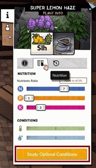 To do that, you have to click on a herb - Research in Weedcraft Inc - The Basics - Weedcraft Inc Guide