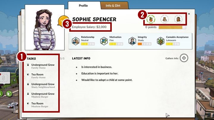 To hire an employee you must click on the vacancy symbol in the bottom left corner of the screen - Employees & Staff in Weedcraft Inc - The Basics - Weedcraft Inc Guide