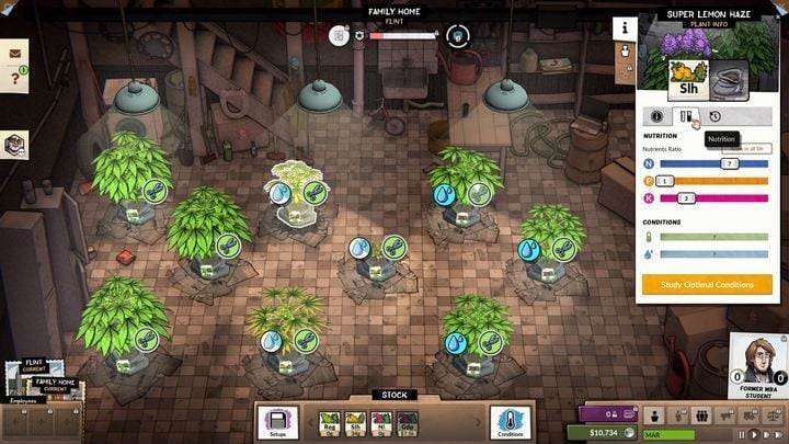 Cultivation of cannabis is the main focus of the game. - Weedcraft Inc Guide