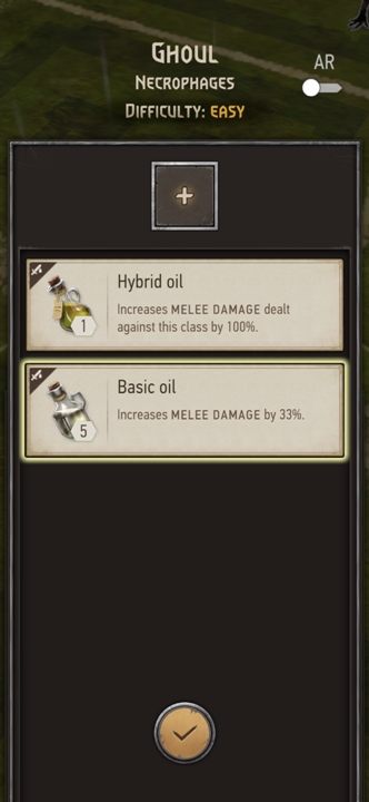 You can apply oils to a given weapon before combat - Witcher Monster Slayer: Battle preparations - Combat Guide - Witcher Monster Slayer: Combat - Witcher Monster Slayer Guide