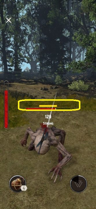 Critical hits charge up during the fight - Witcher Monster Slayer: User interface - Combat Guide - Witcher Monster Slayer: Combat - Witcher Monster Slayer Guide