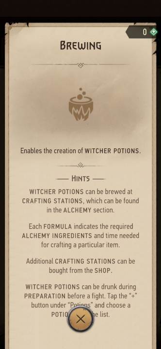 Effect: allows you to create potions - Witcher Monster Slayer: Alchemy skills - Witcher Monster Slayer: Skills - Witcher Monster Slayer Guide