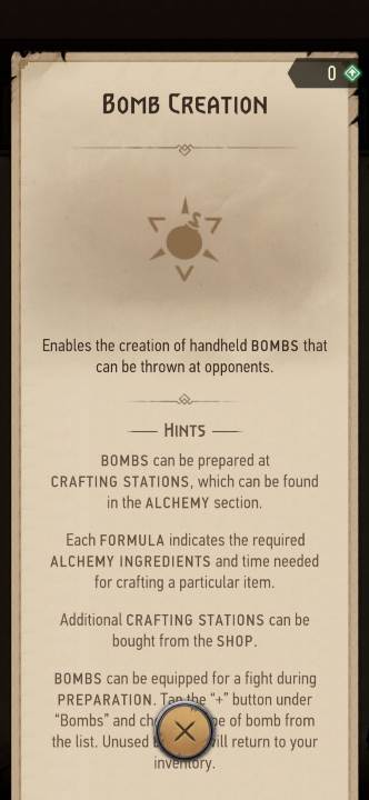 Effect: allows you to create bombs - Witcher Monster Slayer: Alchemy skills - Witcher Monster Slayer: Skills - Witcher Monster Slayer Guide