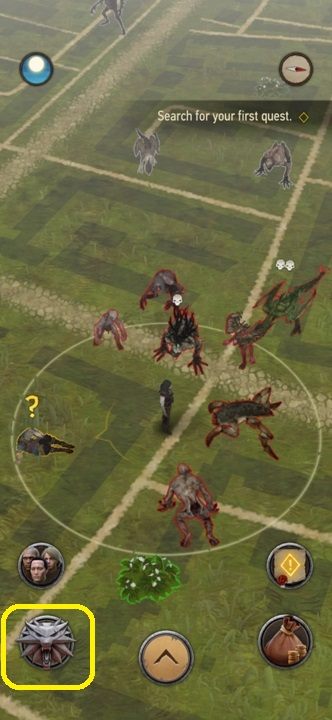 You can see the entire map when you click the icon located in the lower left corner - Witcher Monster Slayer: Legendary monsters - how to find them? - Witcher Monster Slayer: FAQ - Witcher Monster Slayer Guide