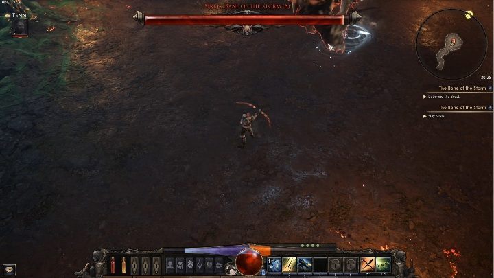 Jump - the bosss main attack is a jump that not only allows him to quickly change position but also stuns the hero - Sirkis, Bane of the Storm | Bosses in Wolcen - Bosses - Wolcen Lords of Mayhem Guide