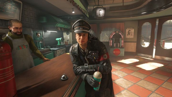 Produce your documents, when asked. - Roswell City | Chapter 4 - Roswell | Walkthrough - Chapter 4 - Roswell - Wolfenstein II: The New Colossus Game Guide