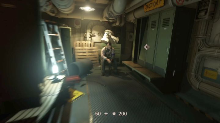 The entrance into Section F. - Evas Hammer and Section F revisited | Old Secrets | Walkthrough - Chapter 3 - Old Secrets - Wolfenstein II: The New Colossus Game Guide