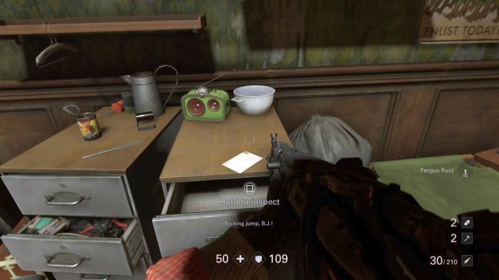 You find this text also at the higher floor of the building - the note is in the North-Eastern part - Midtown collectibles, gold and secrets | Wolfenstein II secrets - Chapter 2 - Manhattan - Wolfenstein II: The New Colossus Game Guide