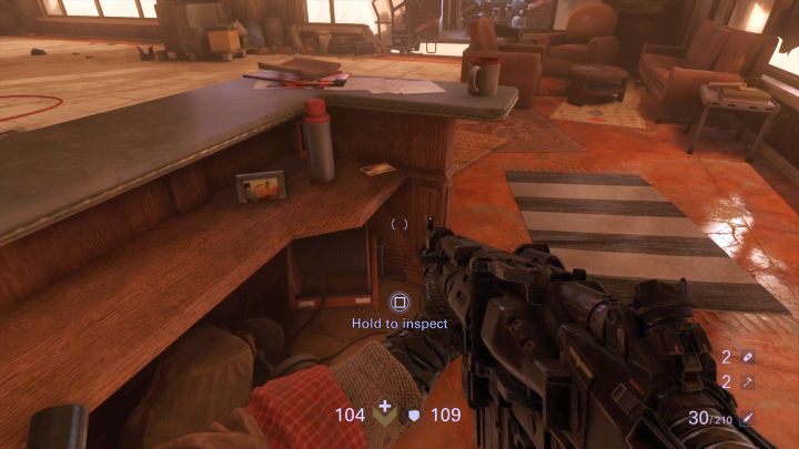 The last text you can find here. - Midtown collectibles, gold and secrets | Wolfenstein II secrets - Chapter 2 - Manhattan - Wolfenstein II: The New Colossus Game Guide