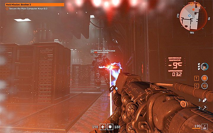 The battle against the Bruder 3 Ubergarde boss takes place in a large archive room - Bruder 3 Ubergarde | Bosses in Wolfenstein Youngblood - Bosses and mini-bosses - Wolfenstein Youngblood Guide