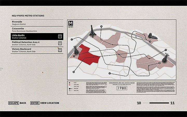 After youre ready to set out into the city, return to the subway map where you started exploring the hideout - Catacombs | Wolfenstein Youngblood Walkthrough - Main story - Wolfenstein Youngblood Guide