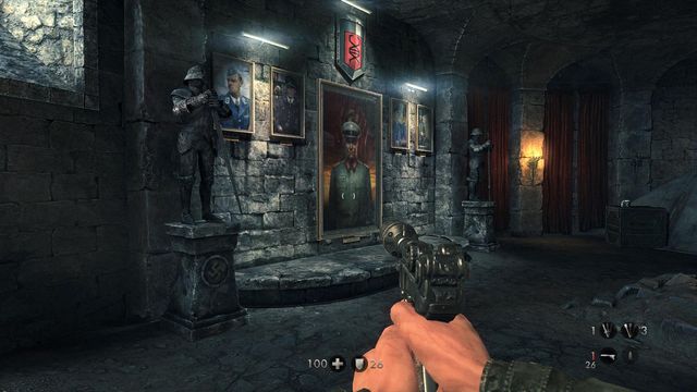 Interact with the knight statue on the left - Deathsheads Compound - Secrets - Wolfenstein: The New Order (coming soon) - Game Guide and Walkthrough