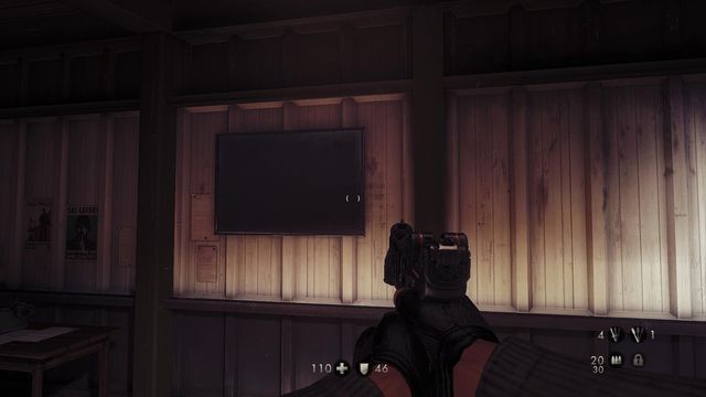 Here on the wall, on the first floor. - A New World - Secrets - Wolfenstein: The New Order (coming soon) - Game Guide and Walkthrough
