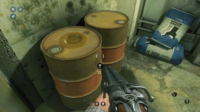 On the barrel, after you deal with the drones - The Secret - Secrets - Wolfenstein: The New Order - Game Guide and Walkthrough