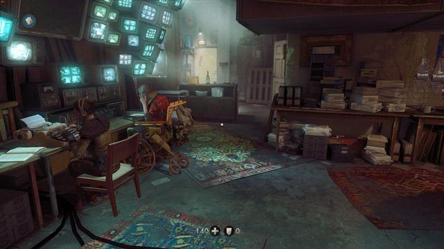 In the room on the right, next to the round table - The Secret - Secrets - Wolfenstein: The New Order - Game Guide and Walkthrough