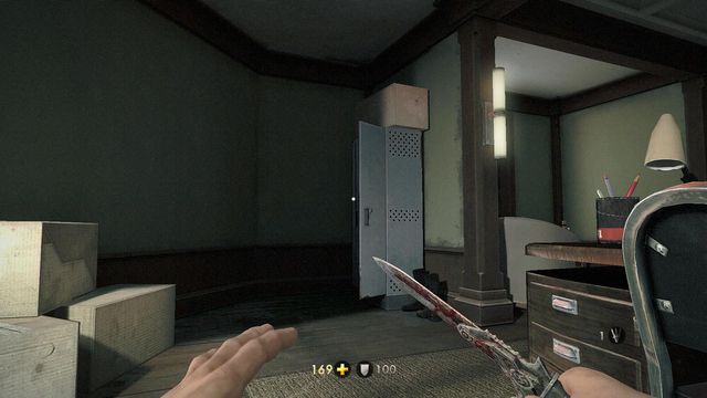 In the metal locker, at the middle floor - Belics Camp - Secrets - Wolfenstein: The New Order - Game Guide and Walkthrough