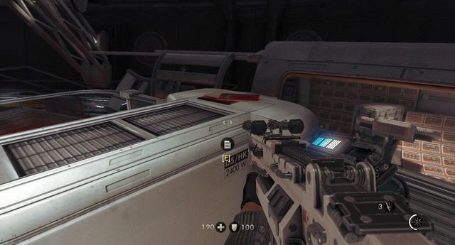 In the round hall where you got by elevator - Moon Base - Secrets - Wolfenstein: The New Order - Game Guide and Walkthrough