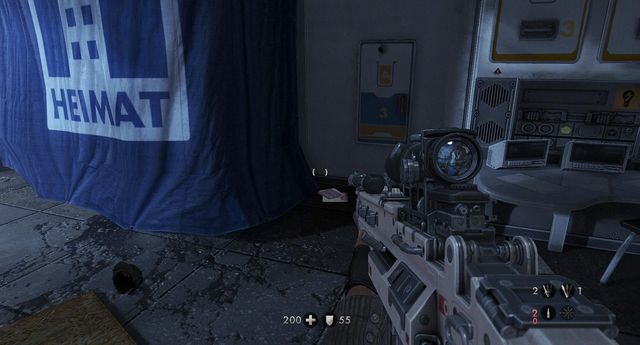 Next to the canvas - Return to London Nautica - Secrets - Wolfenstein: The New Order - Game Guide and Walkthrough