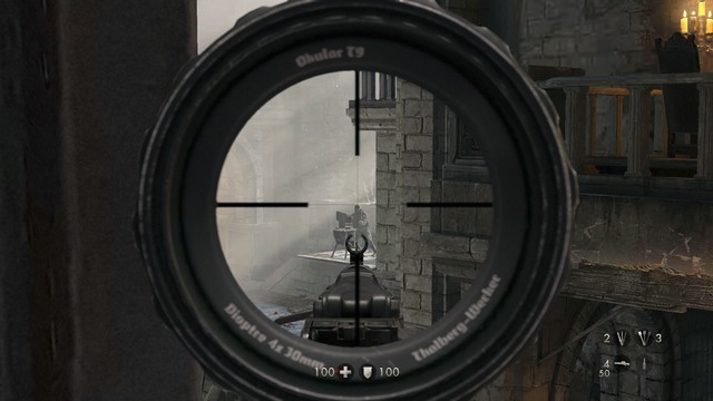 After killing all the enemies, head to the corridor and destroy the wall, in order to proceed to the next location - Chapter 3 -Wolfenstein Keep - Walkthrough - Wolfenstein: The Old Blood - Game Guide and Walkthrough