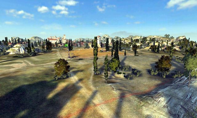 In the middle of the map, there is a big abbey, surrounded with developments, through which you can launch a high-speed attack - Abbey - Maps - World of Tanks - Game Guide and Walkthrough