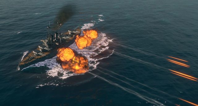 Battleships have impressive firepower which can destroy enemy ships even with a single salvo. - Battleships - Warship types - World of Warships - Game Guide and Walkthrough