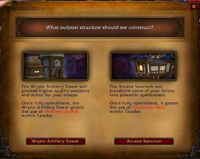 Selection of the building that you erect in the outpost is one of the more important decisions - Outposts - Detailed guide - World of Warcraft: Warlords of Draenor Game Guide