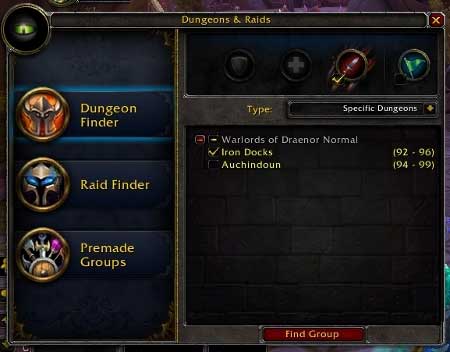 After you select Specific Dungeons, you can pick the individual instances that you want to take part in - Dungeons - Detailed guide - World of Warcraft: Warlords of Draenor Game Guide