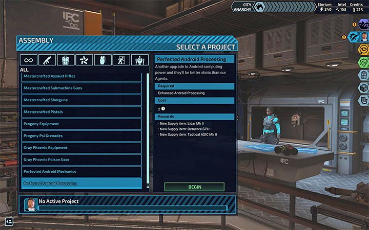 How to unlock: Complete 20 Assembly Projects in a single campaign - XCOM Chimera Squad: Achievements - Appendix - XCOM Chimera Squad Guide
