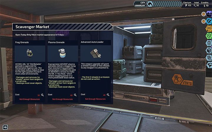 How to unlock: Buy 20 unique Scavenger Market items in a single campaign - XCOM Chimera Squad: Achievements - Appendix - XCOM Chimera Squad Guide