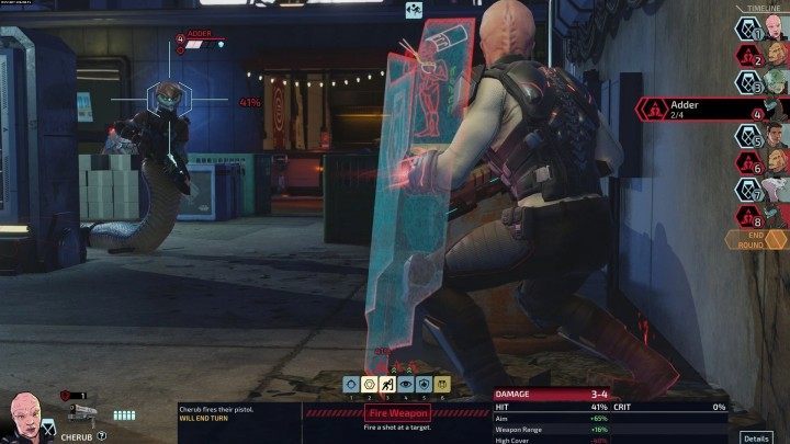 At the bottom of the screen, an action list for the current character is displayed - XCOM Chimera Squad: Turn-based combat guide - Basics - XCOM Chimera Squad Guide