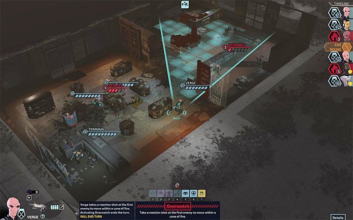 Overwatch mode (watch and react to opponents actions) works in XCOM Chimera Squad in a slightly different way - you must turn the triangle to the area where you anticipate your opponents to appear - XCOM Chimera Squad: Combat, tips - Basics - XCOM Chimera Squad Guide