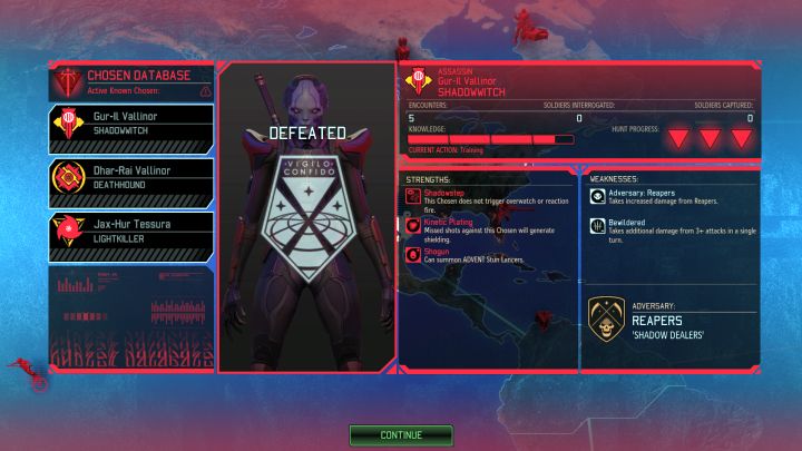 The Assassins status. - Combat with The Chosen | The Chosen - The Chosen - XCOM 2 Game Guide