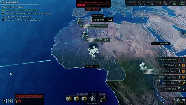 Theres a lot going on the map from the very beginning. - World Map - the Geofront | Game mechanics - Game mechanics - XCOM 2 Game Guide