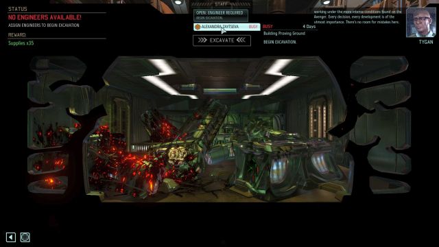 To excavate a room, you will first need a free engineer. - Excavating rooms | Base development - Base development - XCOM 2 Game Guide