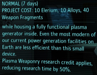 Project summary: time study, cost, potential cost in research credits - Research - XCOM Base - XCOM: Enemy Unknown - Game Guide and Walkthrough